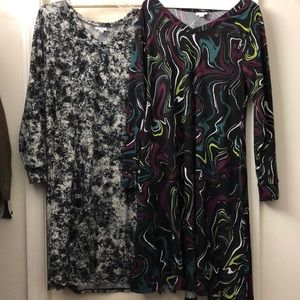 LOT of 2 LulaRoe Emilys (Long Sleeved Swing Dress)